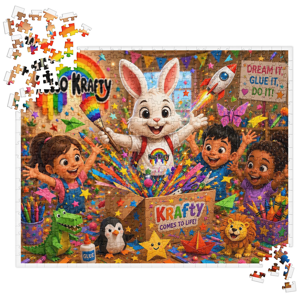 Hello Krafty character puzzle designed for children