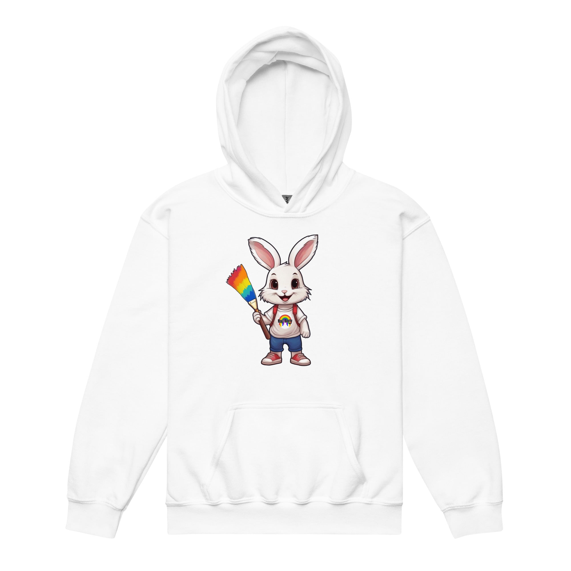 Cozy Hello Krafty hoodie for creative kids who love crafting and making. A fun children's sweatshirt for young artists and little makers.